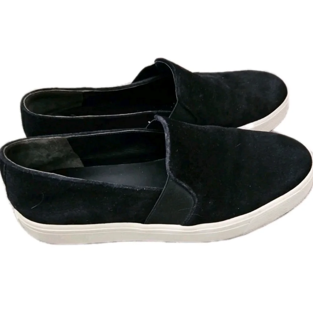 Vince Womens Black Suede Warren Slip On Minimalist Designer Sneaker 8